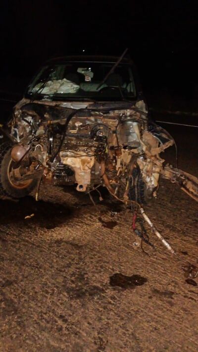 Imagem da notícia Acidente entre três veículos deixou dois feridos na BR-060 entre Paraíso das Águas e Chapadão do Sul